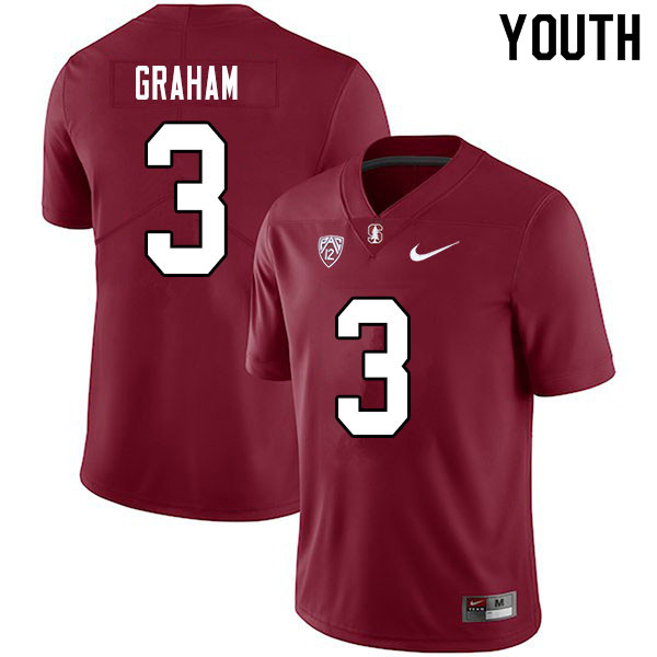 Youth #3 Marcus Graham Stanford Cardinal College Football Jerseys Sale-Cardinal - Click Image to Close